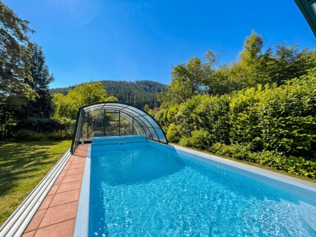 Entspannte Stunden auf der sonnigen Terrasse oder im beheizbaren Pool mit Blick auf den Gfieder!