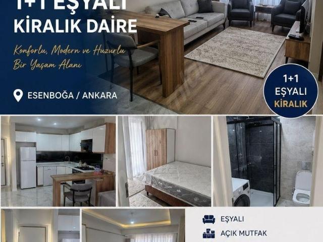 ESENBOĞA HAVALİMANI YOLU ÜZERİNDE EŞYALI BALKONLU 1+1 KİRA