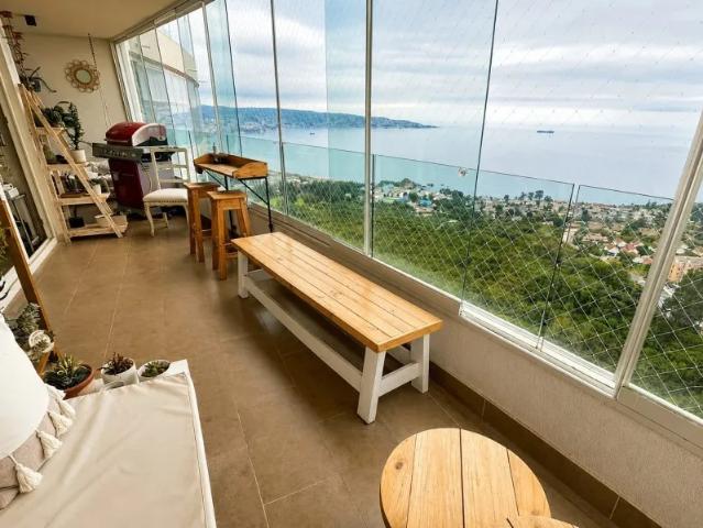 Espectacular departamento 4d 3b con vista al mar i reñaca