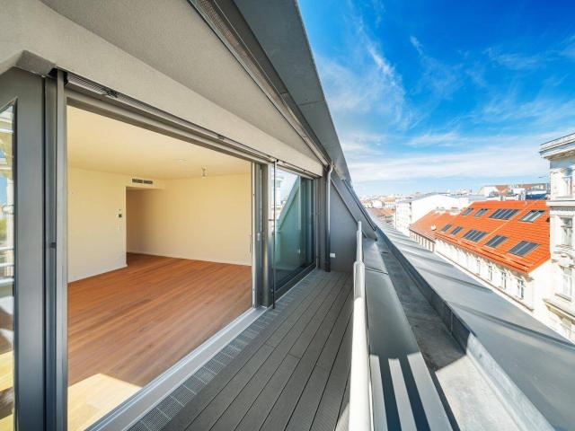 ESSENZ NO. 1 Erstbezug 58 m² im 1. DG mit wenig Schrägen | 7 m² Terrasse, 2 Zimmer