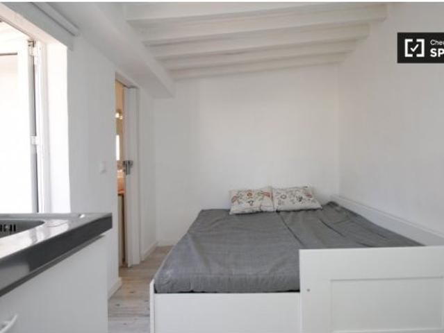 Estudio con aire acondicionado y gran terraza en alquiler en El Born