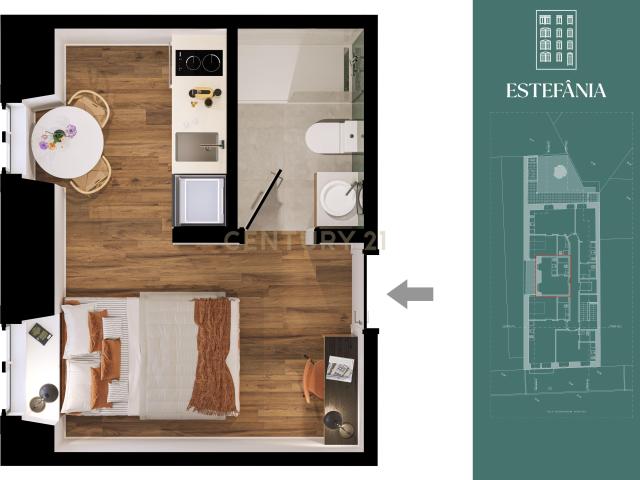Estefânia ApartHotel Oportunidade de Investimento com rentabilidade garantida T0 no 3º andar