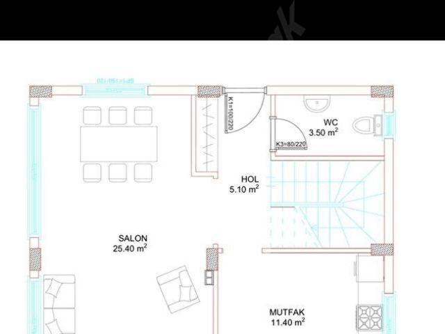 Erdemli merkez 15 km uzaklıkta 3+1 bağımsız mutfak satılık villa