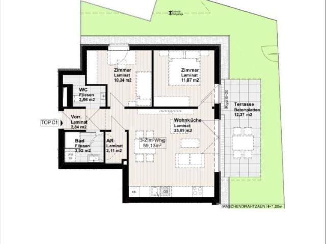 Erdgeschoßwohnung mit Terrasse und Garten