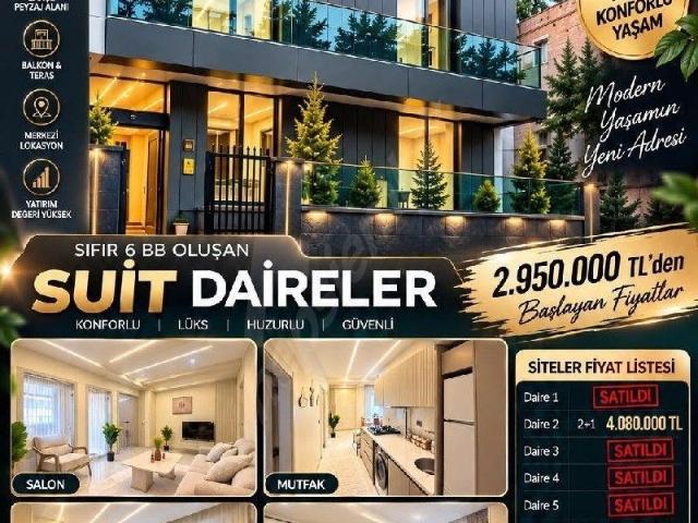 ERGÜN AYDIN GAYRİMENKULDEN SİTELER MAHALLESİNDE MODERN VE LÜKS 2+1 SUİT DAİRELER