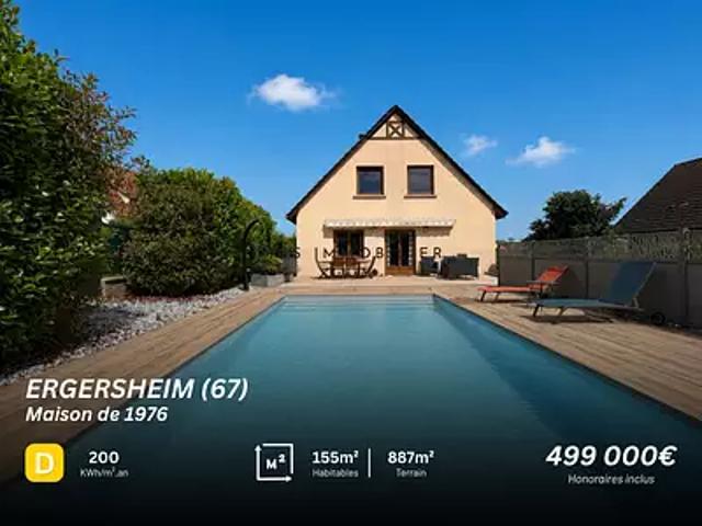 Ergersheim 67120 Achat / Vente maison 6 pièces t6 piscine terrasse