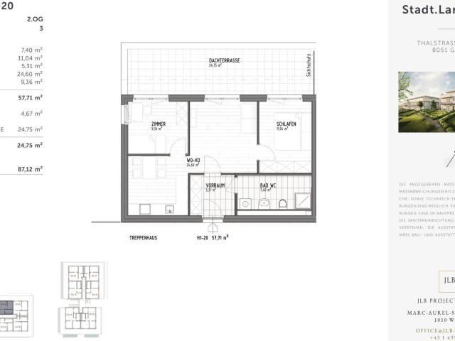 ERSTBEZUG: 3 Zimmer + 25 m² Dachterrasse | Graz Gösting