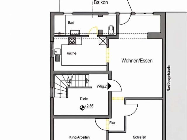 Erstbezug: 3 Zimmer Wohnung inkl. Einbauküche, Balkon und Garten nach Sanierung in Heddesheim