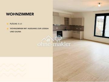 Erstbezug hochwertige 4 Zimmer Neubauwohnung mit 2,8m Deckenhöhe, Loggia und Sauna