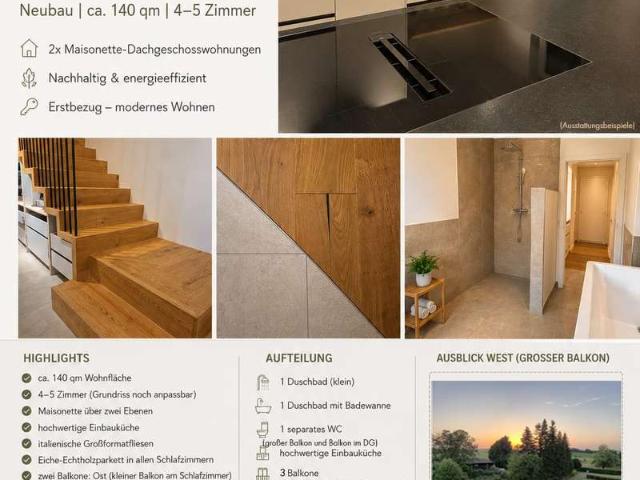 ERSTBEZUG Hochwertige Maisonette Wohnung mit Feldblick