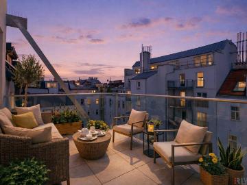 ERSTBEZUG II 53m² WOHNZIMMER + WOHNKÜCHE II MAISONETTE MIT BALKON UND TERRASSE II 3 BÄDER 3 WC´s II LUFTWÄRMEPUMPE + KLIMA II NÄHE AKH UND U6 ALSER STRASSE II ANLEGERPREIS