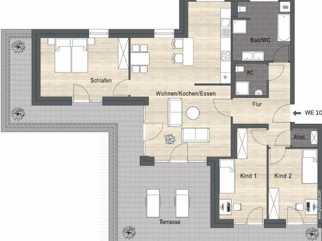 Erstbezug! Moderne 4 Zimmer Penthouse Wohnung mit Garagenstellplatz