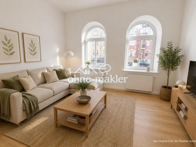 Erstbezug: Modernisierte, helle & zentrale Altbau Wohnung 2 Zimmer, Hochparterre