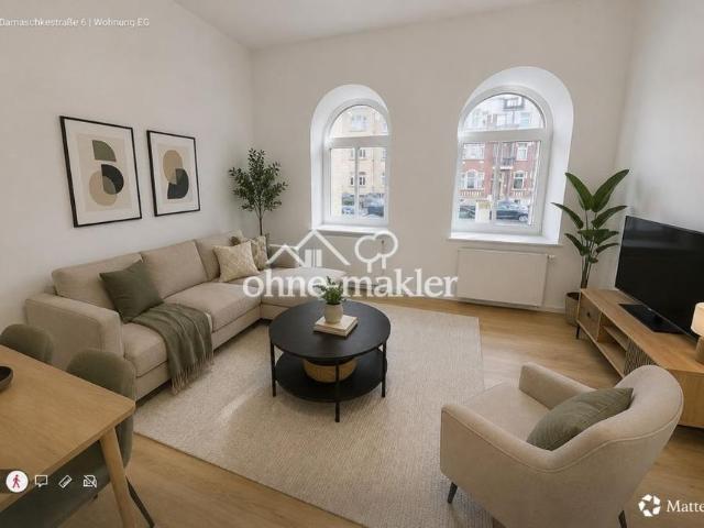 Erstbezug: Modernisierte, helle & zentrale Altbau Wohnung 2 Zimmer, Hochparterre