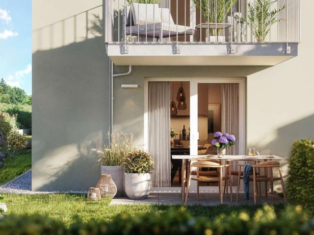 Erstbezug mit eigenem Garten, Terrasse und Einbauküche