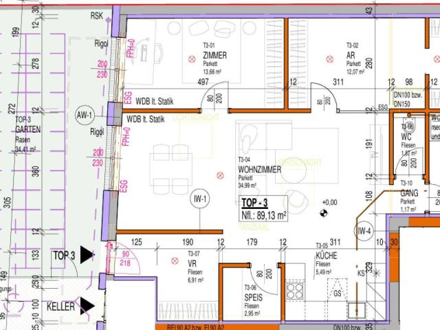Erstbezug mit Garten: 89m² WFL, 40m² Wohnküche & Zi 14 & AR 12m², PKW Stellplatz