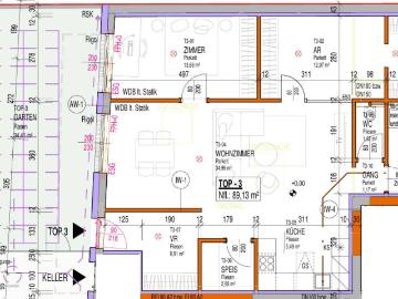Erstbezug mit Garten: 89m² WFL, 40m² Wohnküche & Zi 14 & AR 12m², PKW Stellplatz