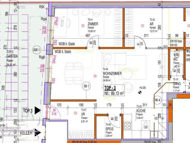 Erstbezug mit Garten: 89m² WFL, 40m² Wohnküche & Zi 14 & AR 12m², PKW Stellplatz