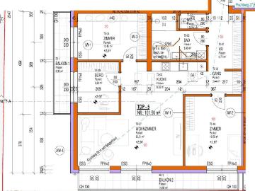 Erstbezug mit 101m² WFL + 2 Balkone 18m², 31m² Wohnküche & Zi 16m²+13m²+9m², 60m² PKW Stellplatz