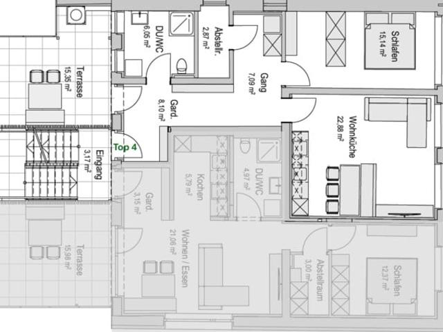 Erstbezug nach umfassender Sanierung – hochwertige 2 Zimmer Wohnung mit großem Balkon in Lustenau