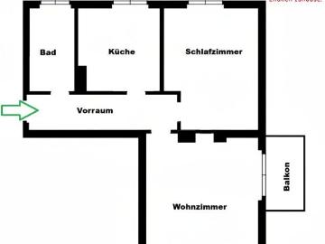 Wohnung mit Balkon 2 Zimmer Komplettsanierung