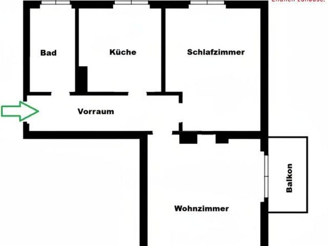 Wohnung mit Balkon 2 Zimmer Komplettsanierung