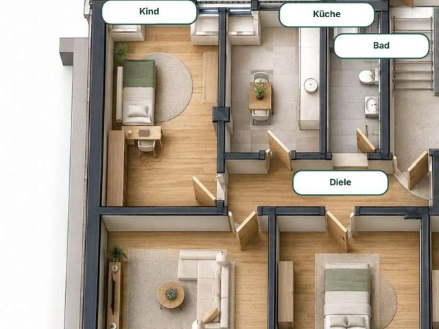 Erstbezug nach Sanierung: 3 Zimmer Wohnung, 74,84 m², Wärmepumpe in Wuppertal