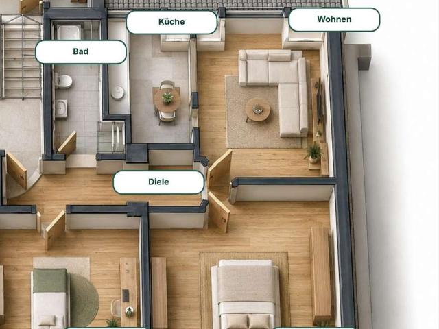 Erstbezug nach Sanierung: 3 Zimmer Wohnung, 80,48 m², Wärmepumpe in Wuppertal