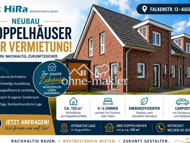 Erstbezug, Neubau im Herzen von Augustfehn