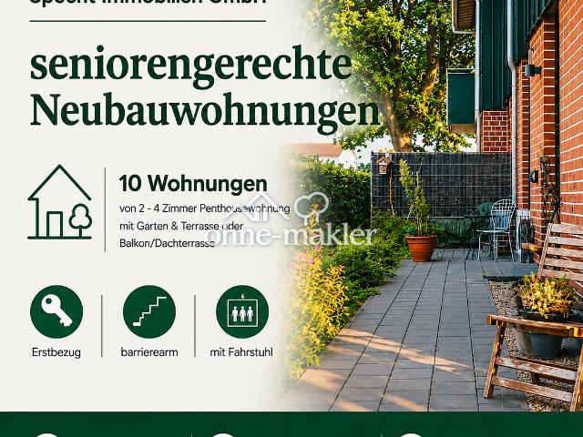 Erstbezug Neubau: Penthouse, 4 Zimmer Wohnung 112 m² Dachterrasse Einbauküche in Neumünster Gadeland