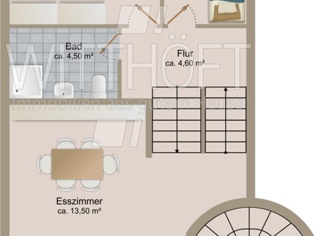 erstklassig geschnittene 3 4 Zimmer Wohnung Split Level mit eigener Gartenfläche in Sackgassenlage