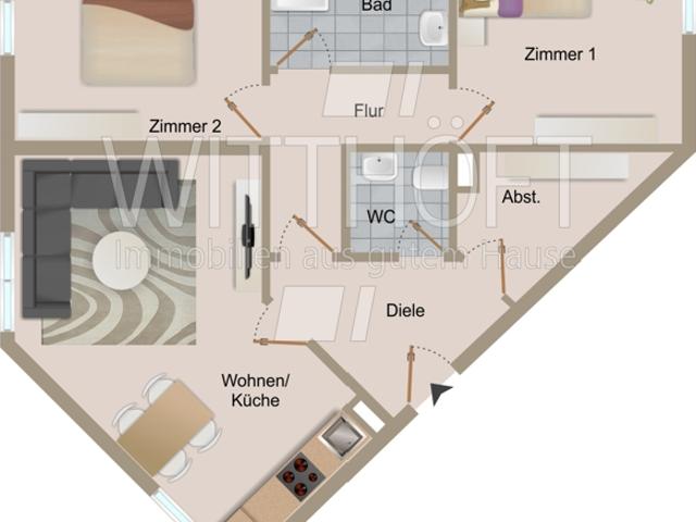 erstklassig geschnittene 3 Zimmer Wohnung in zentraler Lage unweit vom AEZ!