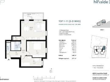 Erstklassige 3 Zimmer Dachgeschosswohnung mit Balkon zu verkaufen!