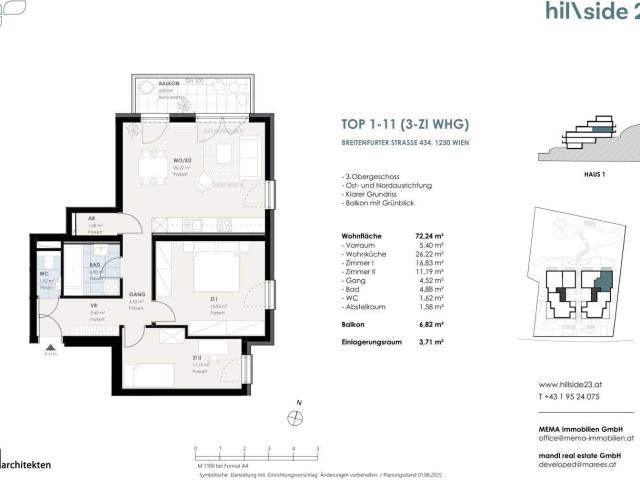 Erstklassige 3 Zimmer Dachgeschosswohnung mit Balkon zu verkaufen!