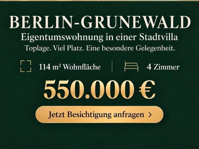 ETW Grunewald zum Schnäppchenpreis 4 Zimmer 114 qm
