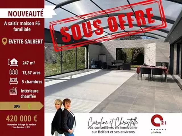 Evette Salbert 90350 Achat / Vente maison 7 pièces t7 piscine terrasse