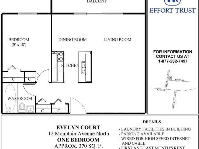 Evelyn Court Apartments — Apartment 1 Bedroom
