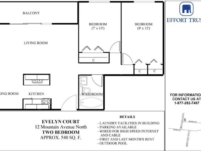 Evelyn Court Apartments — Apartment 2 Bedroom