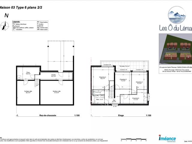 Évian les Bains Villa de 122 m² Vue lac 4 chambres 3 stationnements