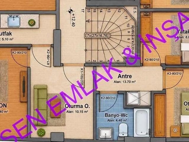 EVSEN İNŞAAT'TAN 371 ÇINAR SOKAK TA 2+1 SATILIK DAİRE I