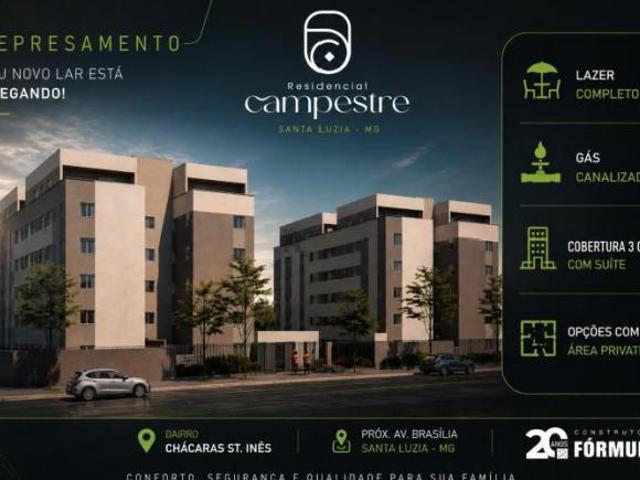 EXCELENTE APARTAMENTO DE 2 QUARTOS NO BAIRRO CHACARA SANTA INÃ?S EM SANTA LUZIA