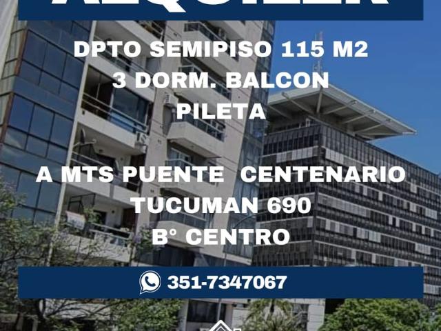 EXCELENTE SEMI PISO EN ALQUILER B° CENTRO 3 DORM