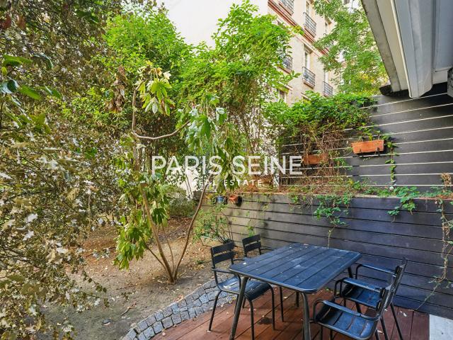 EXCEPTIONNEL*2 PIÈCES MEUBLÉ* TERRASSE SUR MAGNIFIQUE JARDIN*AUCUN VIS À VIS*CALME ABSOLU