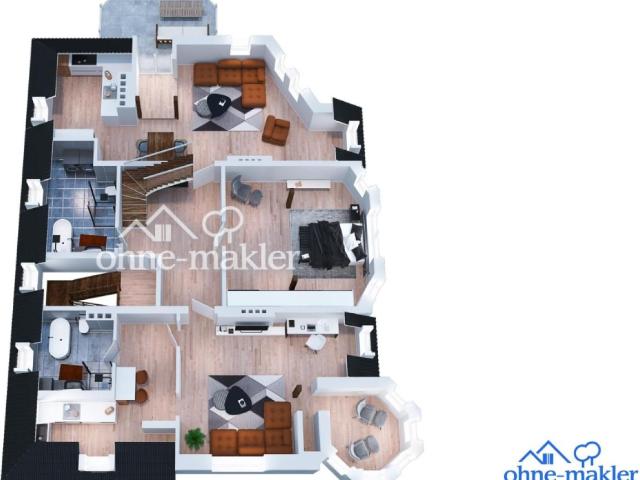 Exclusiv und stilvoll wohnen in Stadtvilla / hochwertige 4 5 Raum Terrassenwohnung
