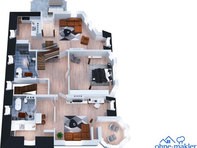 Exclusiv und stilvoll wohnen in Stadtvilla / hochwertige 4 5 Raum Terrassenwohnung