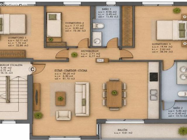 Exclusivo ático con más de 100 m2 construidos y espectacular terraza privada de 87 m2 con vistas pan