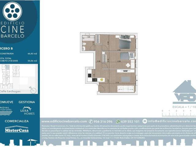 EXCLUSIVA! OBRA NUEVA. PISO 2 HABITACIONES en C/ Lechugas