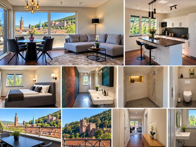 Exclusive, fully furnished penthouse in the heart of Heidelberg with a fantastic view of Heidelberg Castle and the Old Town Heidelberg Amsterdam Apartments for Rent