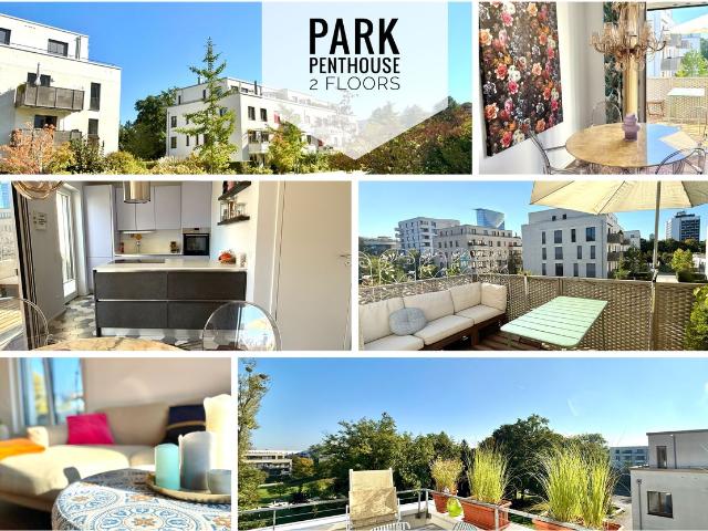 Exclusive Park Penthouse, 2 Bedrooms, 2 Terraces, 93 sqm, Munich Schwabing, Munchen Amsterdam Apartments for Rent