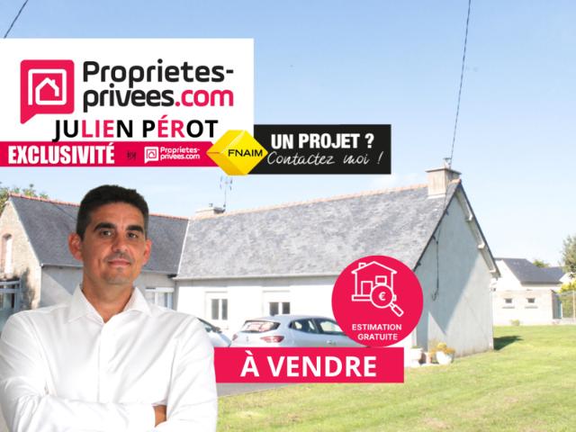Exclusivité ! Côtes d'Armor 22150 Hénon. Maison de plain pied, 3 chambres, garages, terrain constructible et divisible